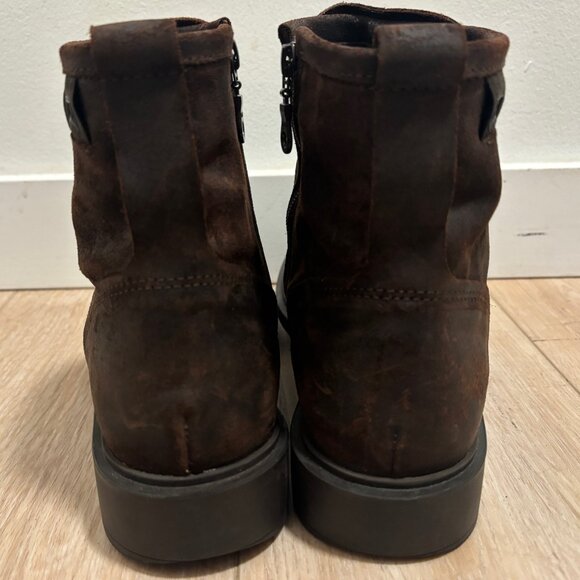 $300 Camper Brown Nubuck Leather Side-Zip Boots -EU 43 / US 10 - Picture 4 of 14